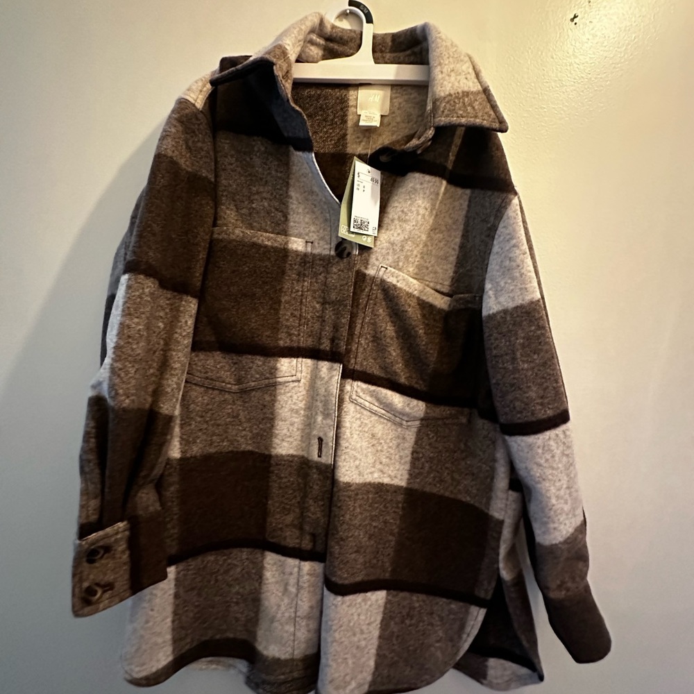 H&M wool blend button up